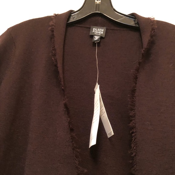 Eileen Fisher Choc Brown Wool Sweater PS NWT - Picture 2 of 7